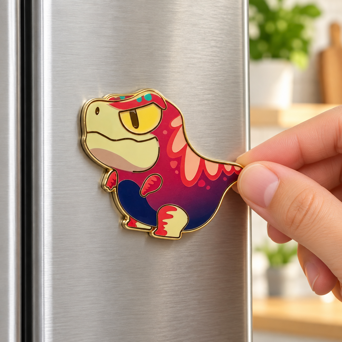 Metal Badge / Fridge Magnet — Tyrannosaurus rex
