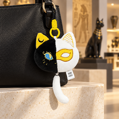 MaskMeow - Two Tone Mask Cat Plush Charm — lifestyle image