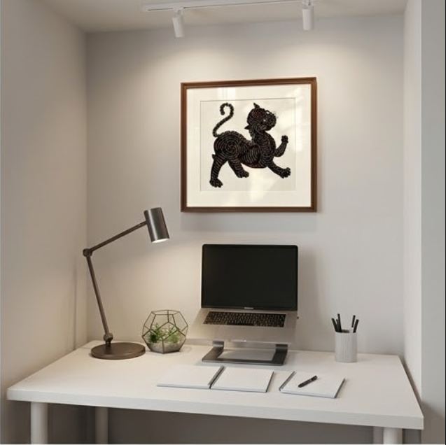 A Tiger Indonesian Batik Wall Art