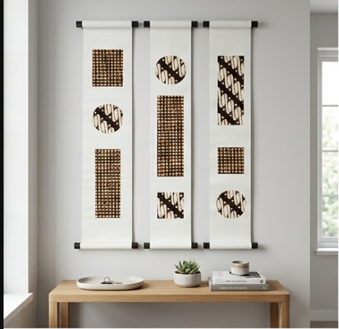 Scroll Wall Art Indonesian Batik