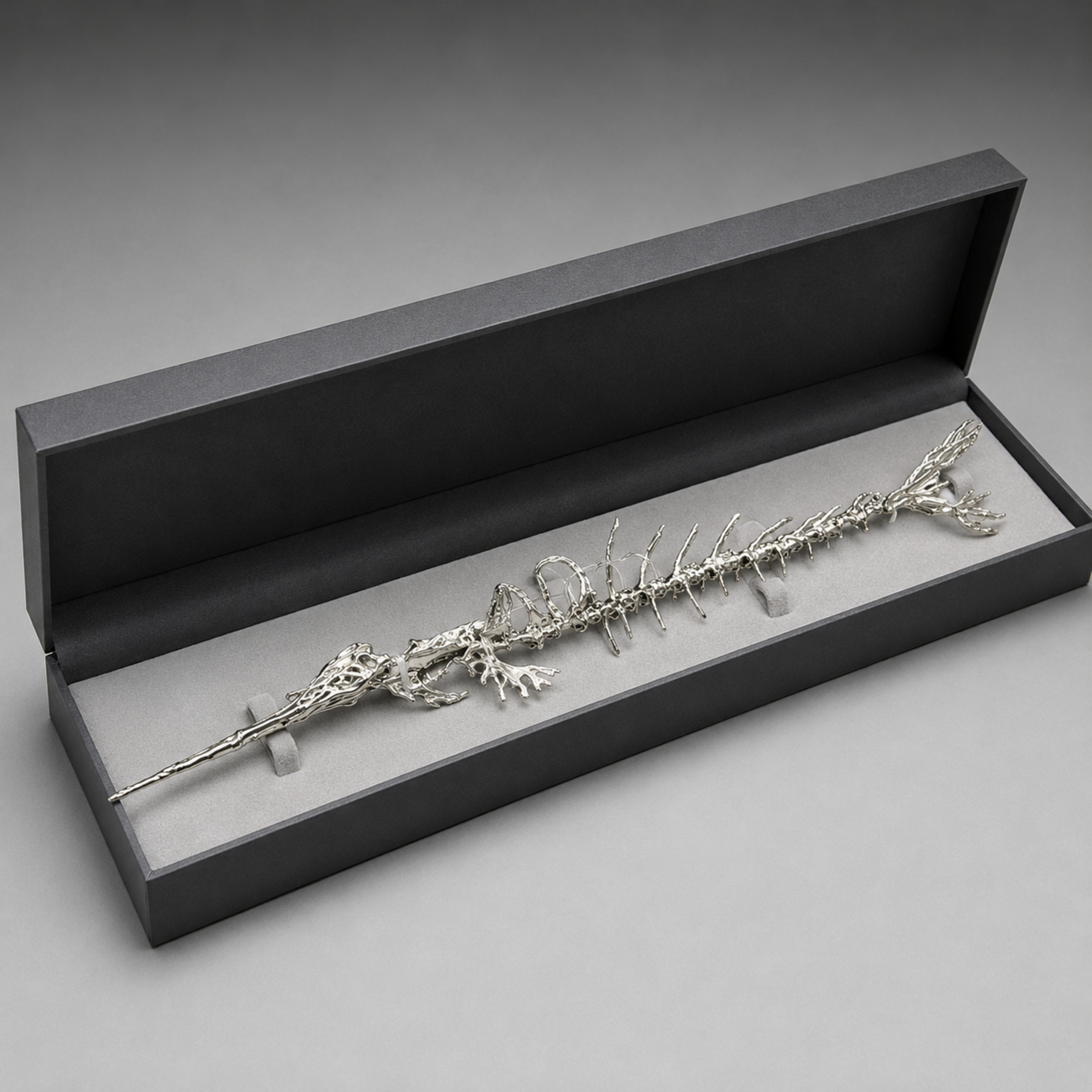 White Gold Swordfish Skeleton Ring