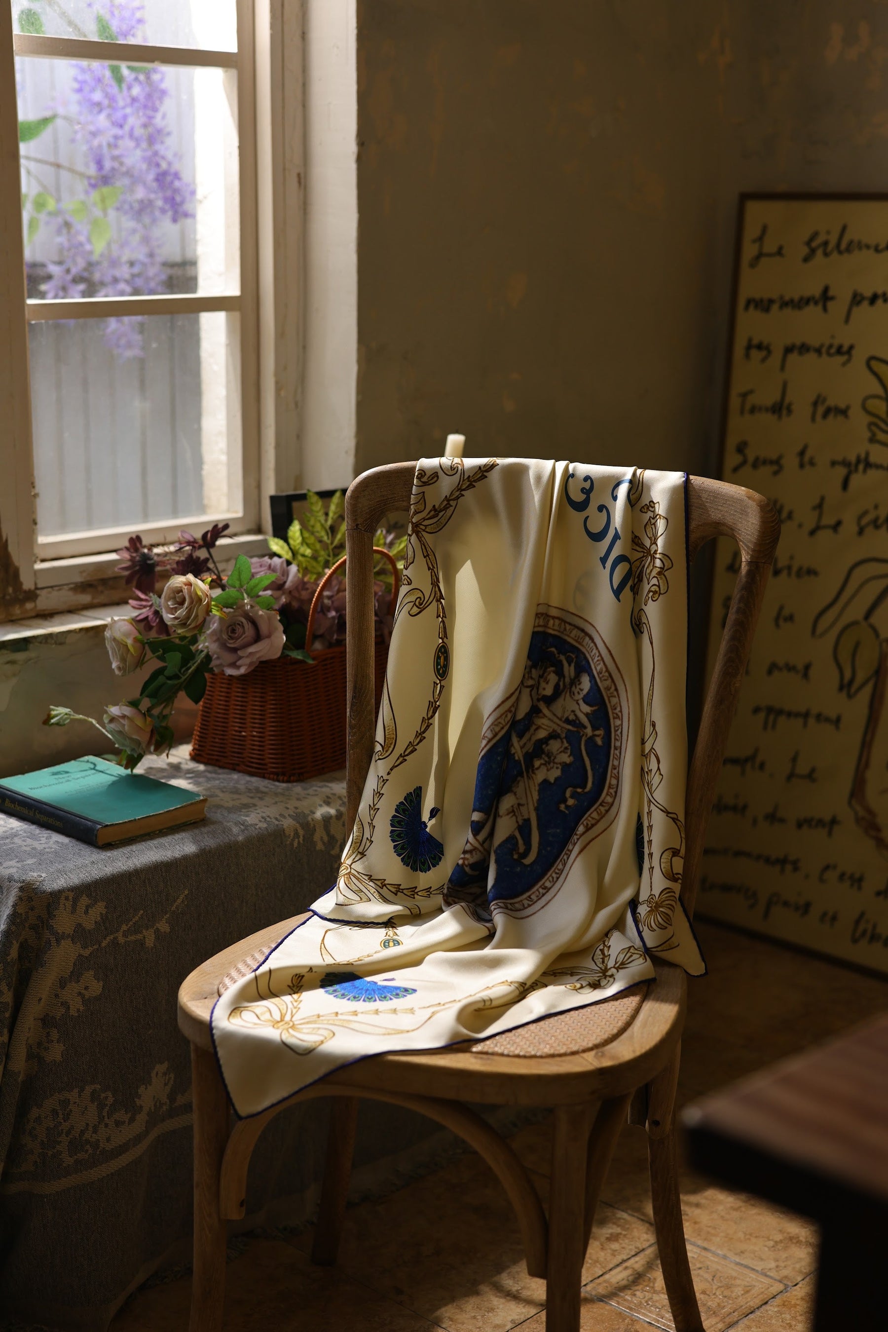 Pemberley Cameo silk scarf lifestyle image