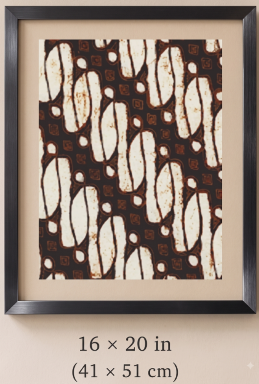 Printed Indonesian Batik Fabric Wall Art - Parang product image