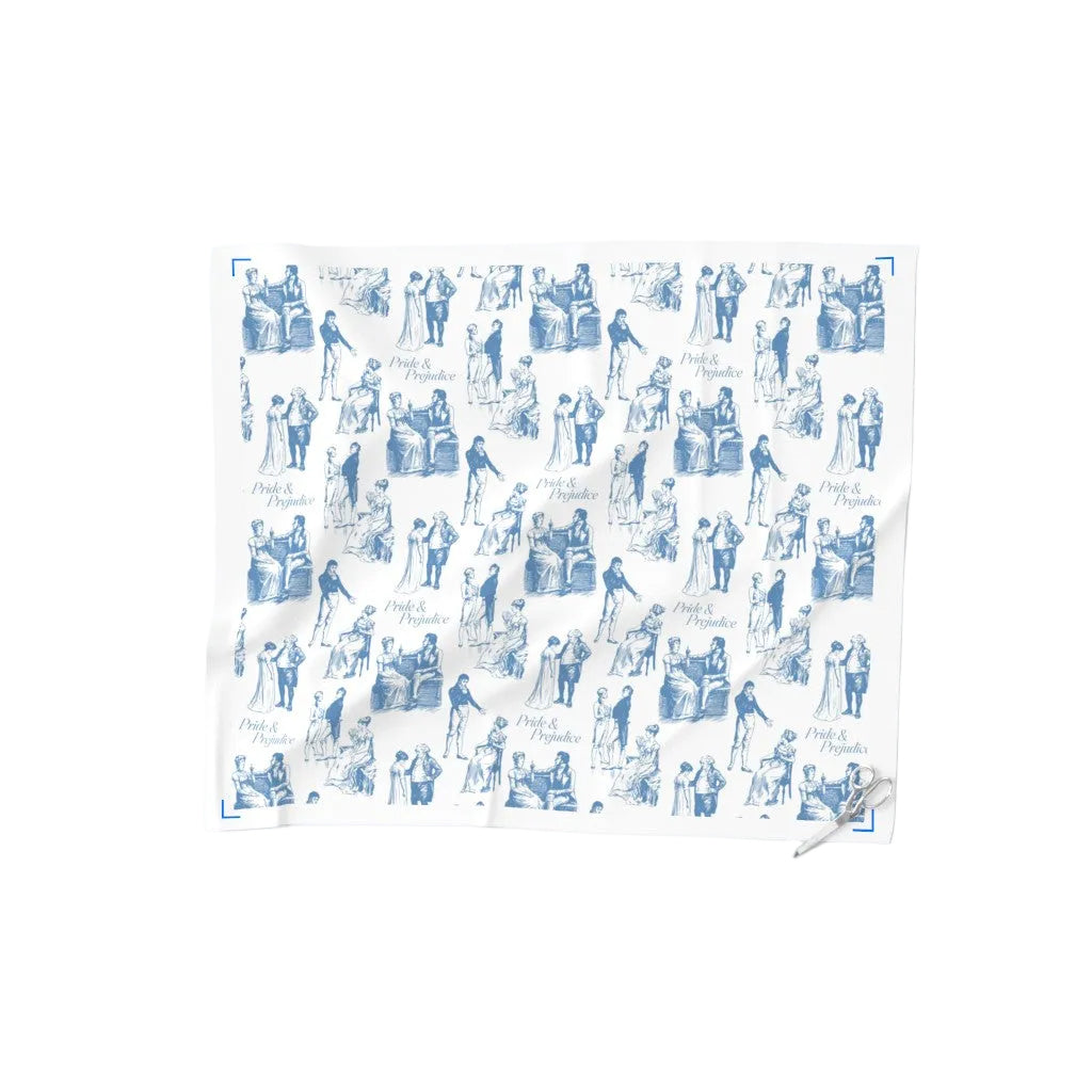 Fabric in Pride & Prejudice (Jane Austen | The British Library) Hearts Entwined Toile de Jouy Fabric for DIY A Bit of Art