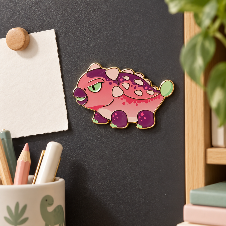 Metal Badge / Fridge Magnet — Ankylosaurus