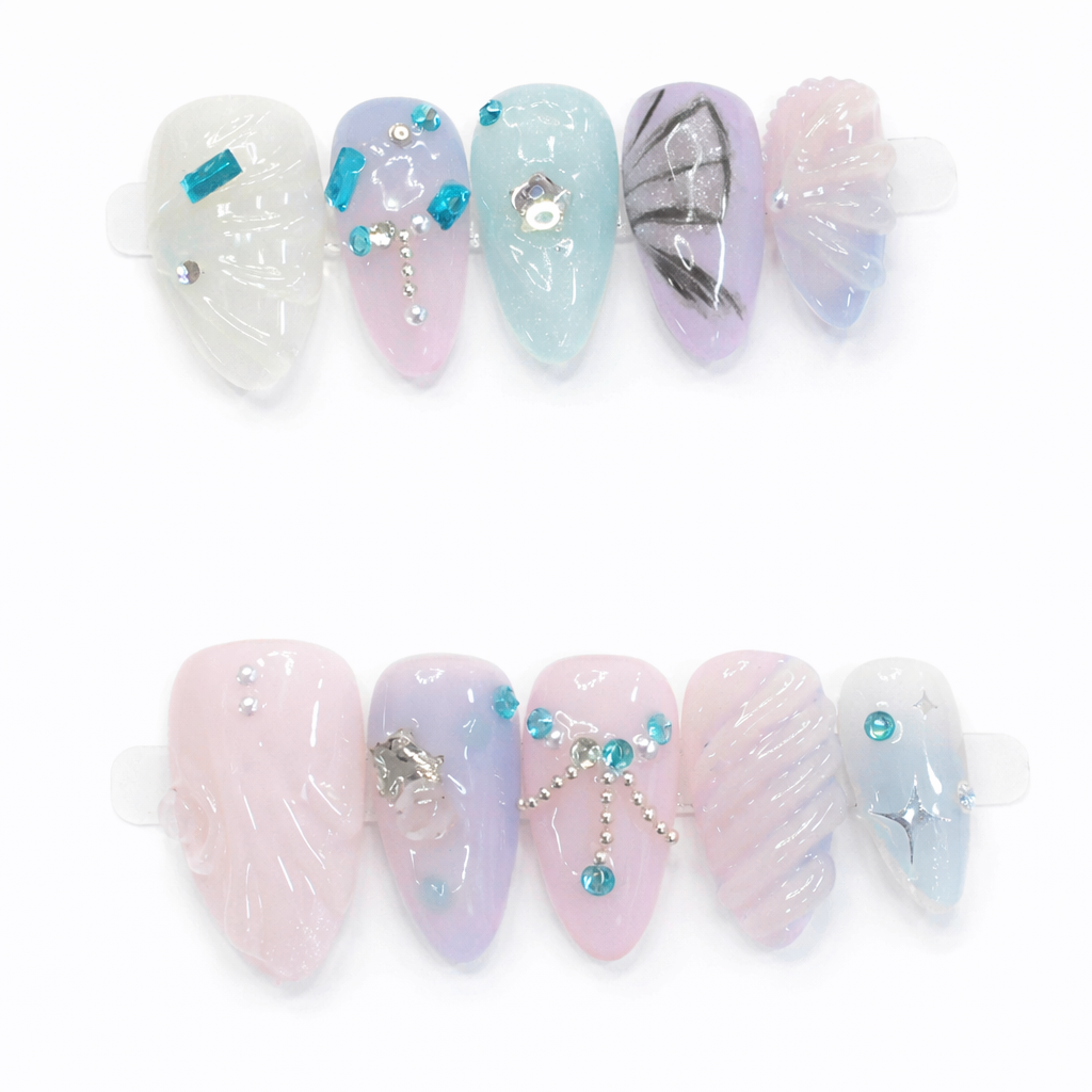 Wuthering Heights (Emily Bronte | The British Library) Young Cathy, Grange Morning: Purple-Blue Press-On Nails Literary Accessories A Bit of Art CORP