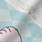 Nursery Alice Lewis Carroll Blue Argyle Literary Fabric DIY A Bit of Art