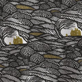 Fabric in Wuthering Heights Emily Bronte Windswept Moors Linocut The British Library spoonflower