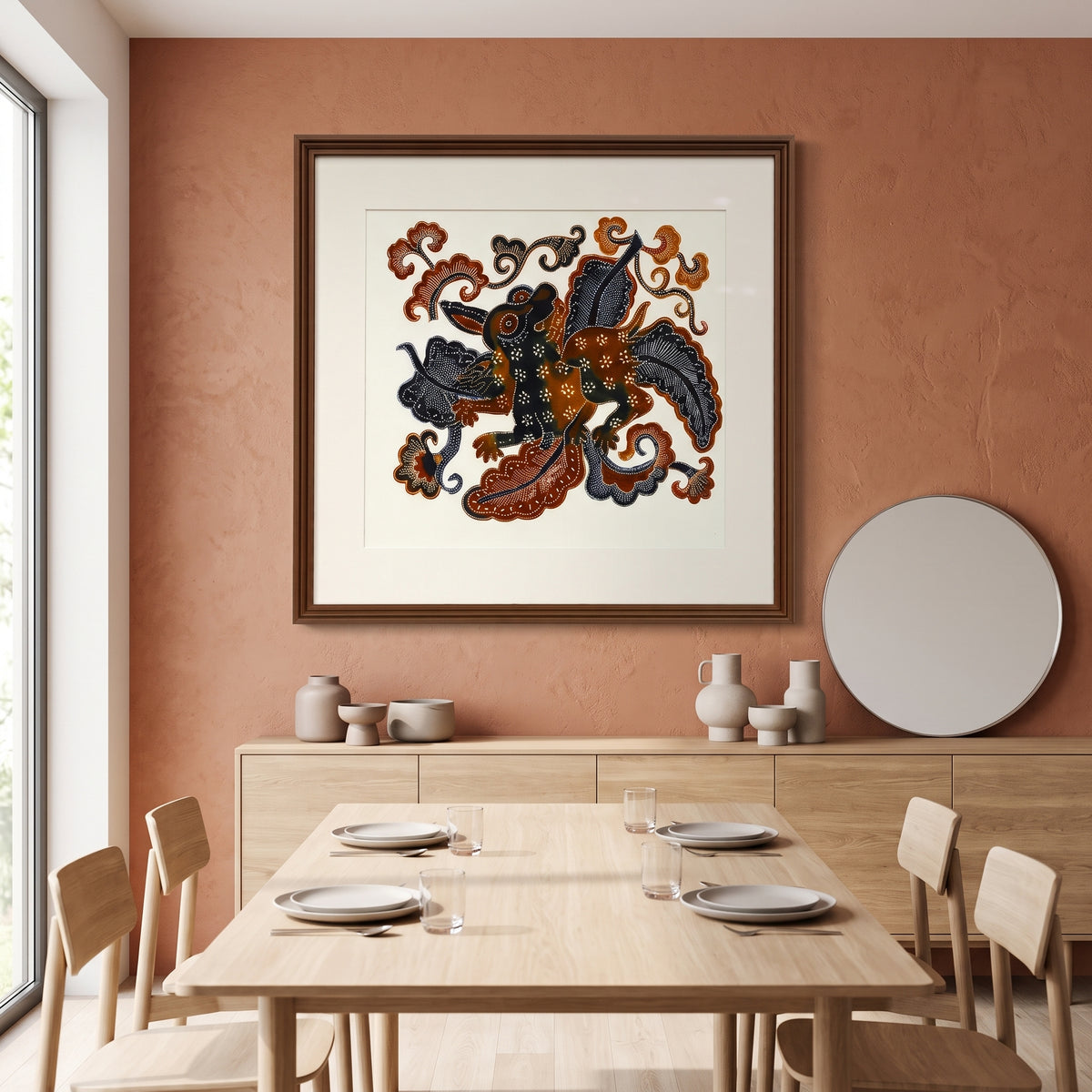 Beast Indonesian Batik wall art lifestyle mock-up