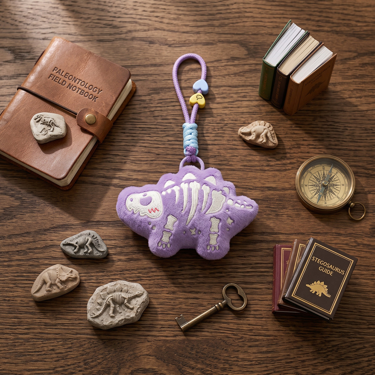 Dinosaur Plush Badge / Fridge Magnet — Stegosaurus