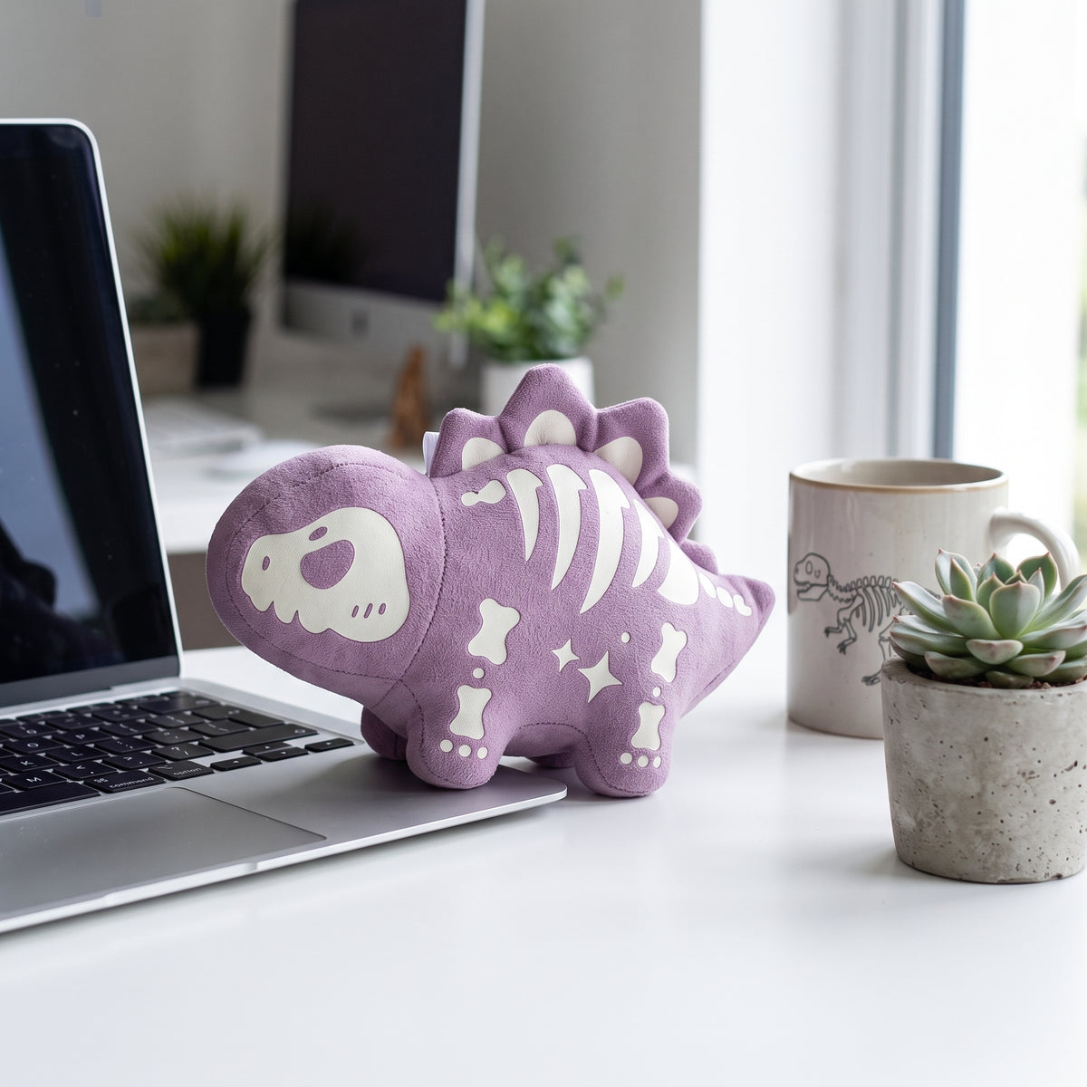 Glow-in-the-Dark Plush Charm — Stegosaurus