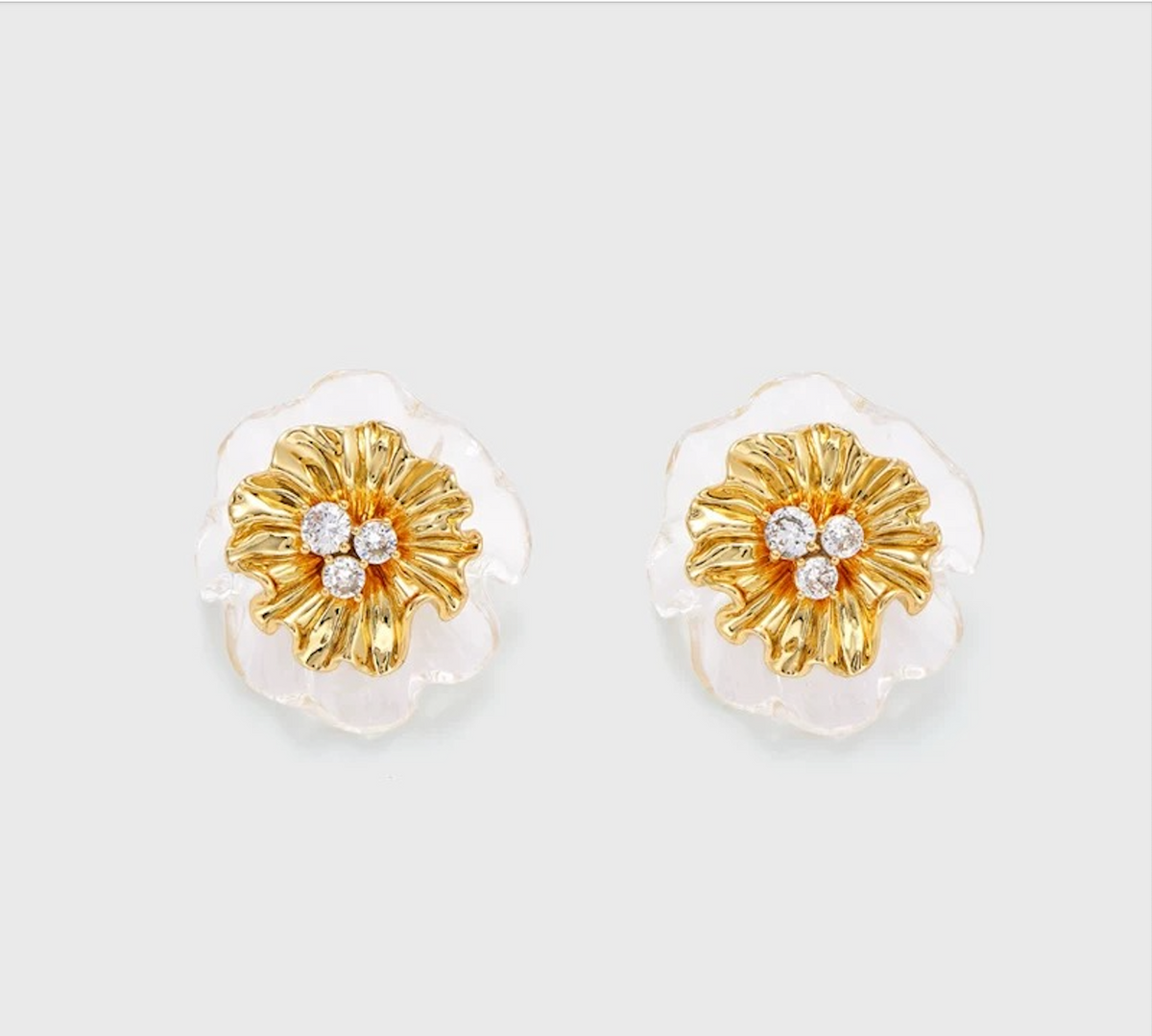 Cereus Petal Stud Earrings 18K Gold Electroplating | Gifts for Her