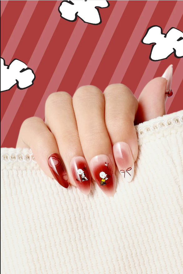 Heart of Snoopy- Almond Press-on Nails
