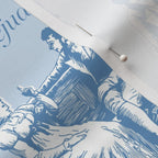 Pride & Prejudice by Jane Austen Regency Ballroom Blue Toile de Jouy Fabric for DIY A Bit of Art