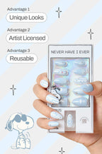 Stripes In Snoopy- Almond Press-on Nails