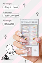 Swirls of Snoopy - Almond Press-on Nails