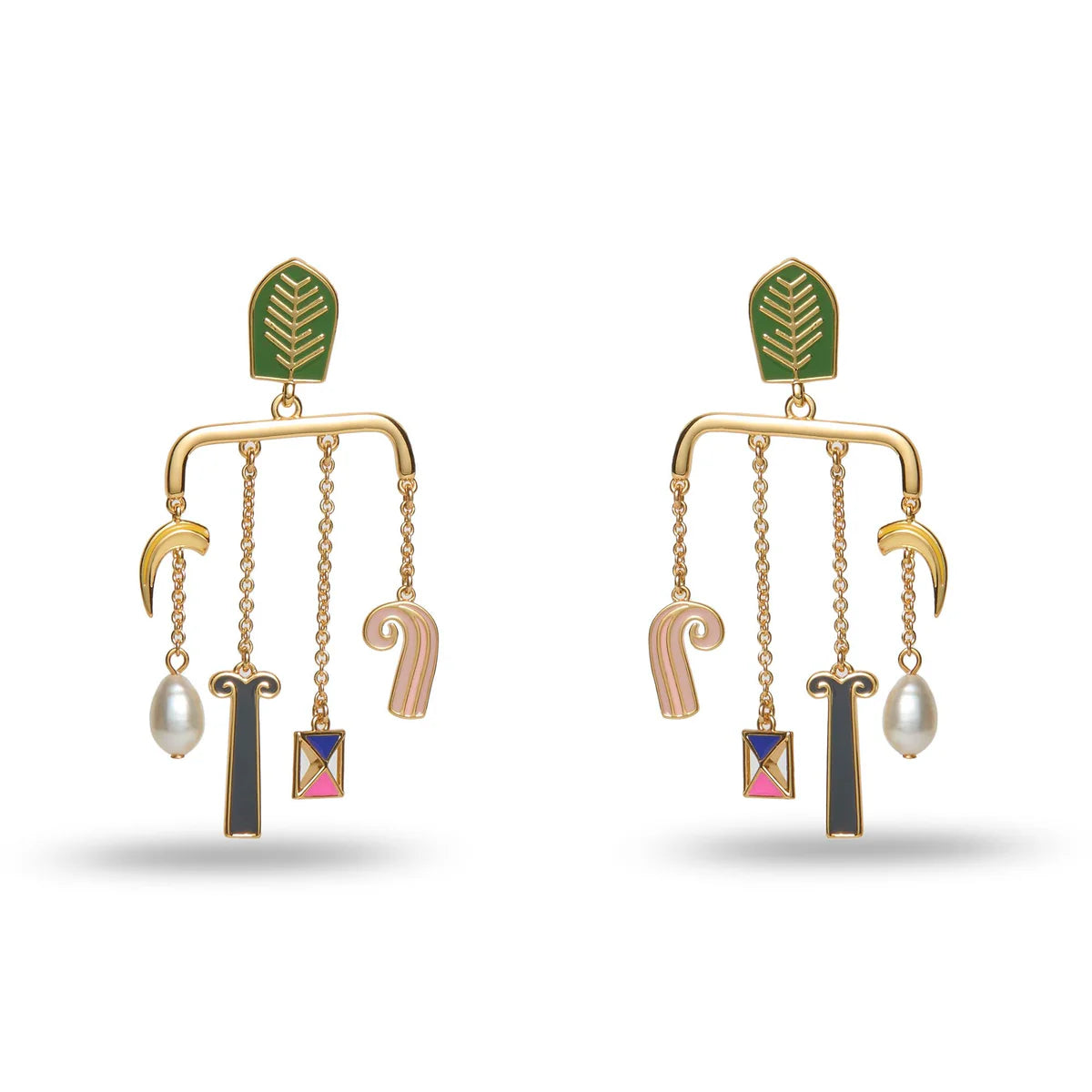 The MET X Lele Klee Black Columns In A Landscape Mobile Earrings