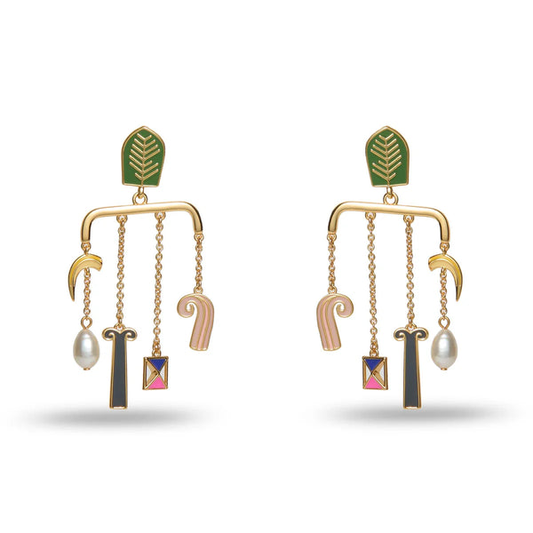 The MET X Lele Klee Black Columns In A Landscape Mobile  Earrings