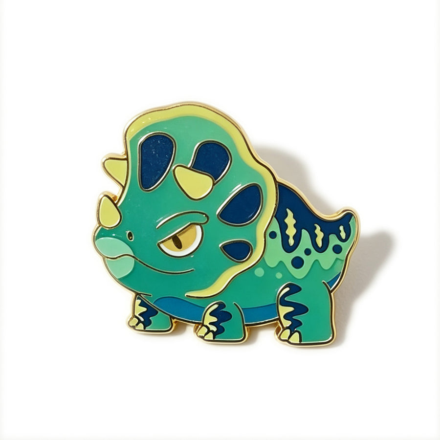 Metal Badge / Fridge Magnet — Triceratops baseline image