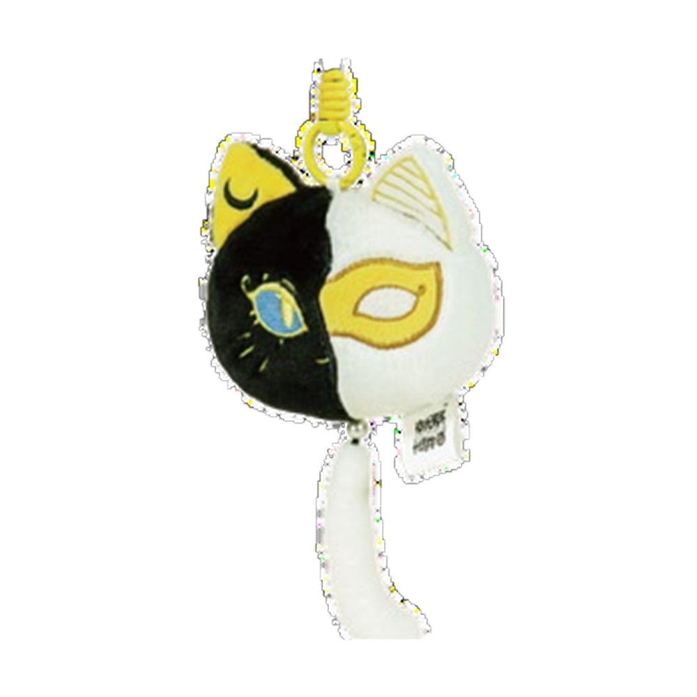 MaskMeow Two-Tone Mask Cat Plush Charm on white background