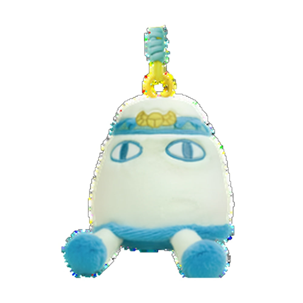 Little White Medjed Ancient Egyptian Deity Squishy Plush Mini Charm on white background
