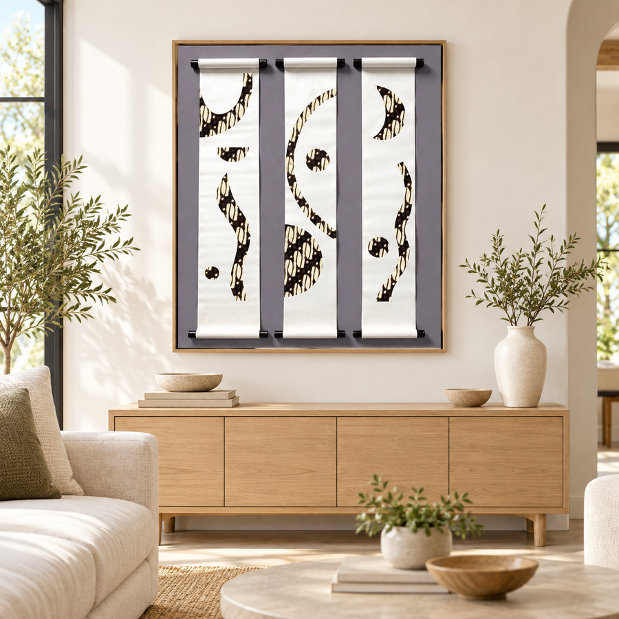 Scroll Wall Art Indonesian Batik