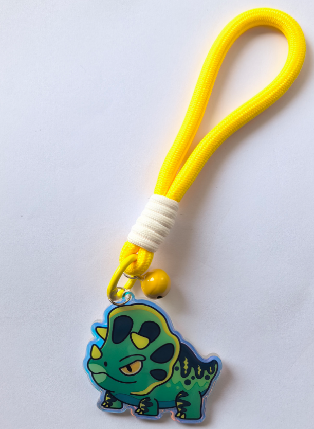 Dinosaur Acrylic Keychain — Triceratops
