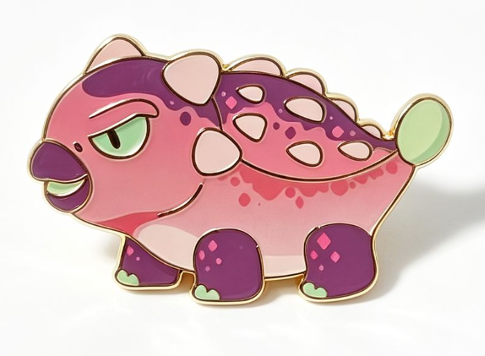 Metal Badge / Fridge Magnet — Ankylosaurus