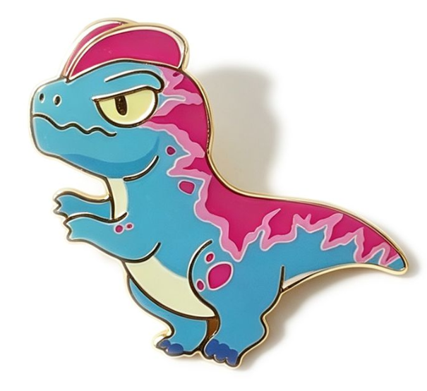 Metal Badge / Fridge Magnet — Dilophosaurus