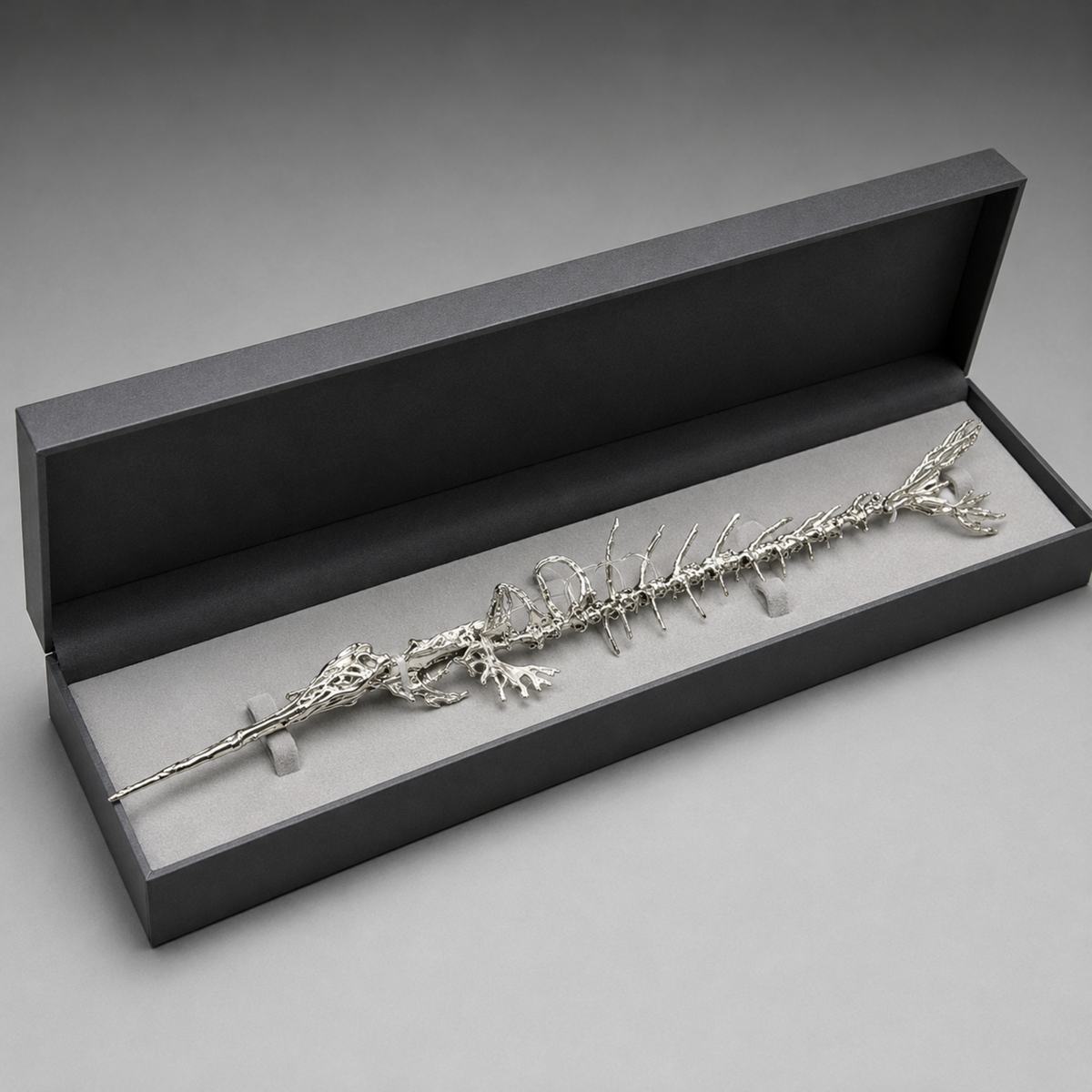White Gold Swordfish Skeleton Ring