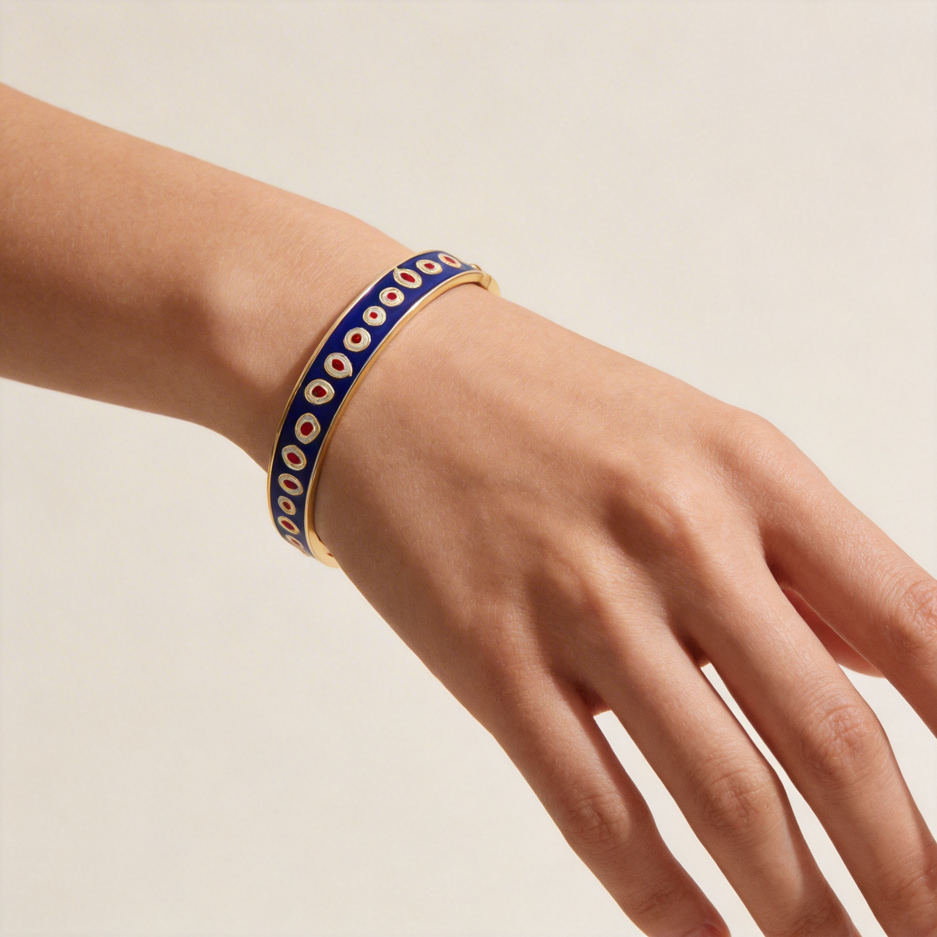 The MET X Lele Egyptian Enamel Lapis 400 Bangle