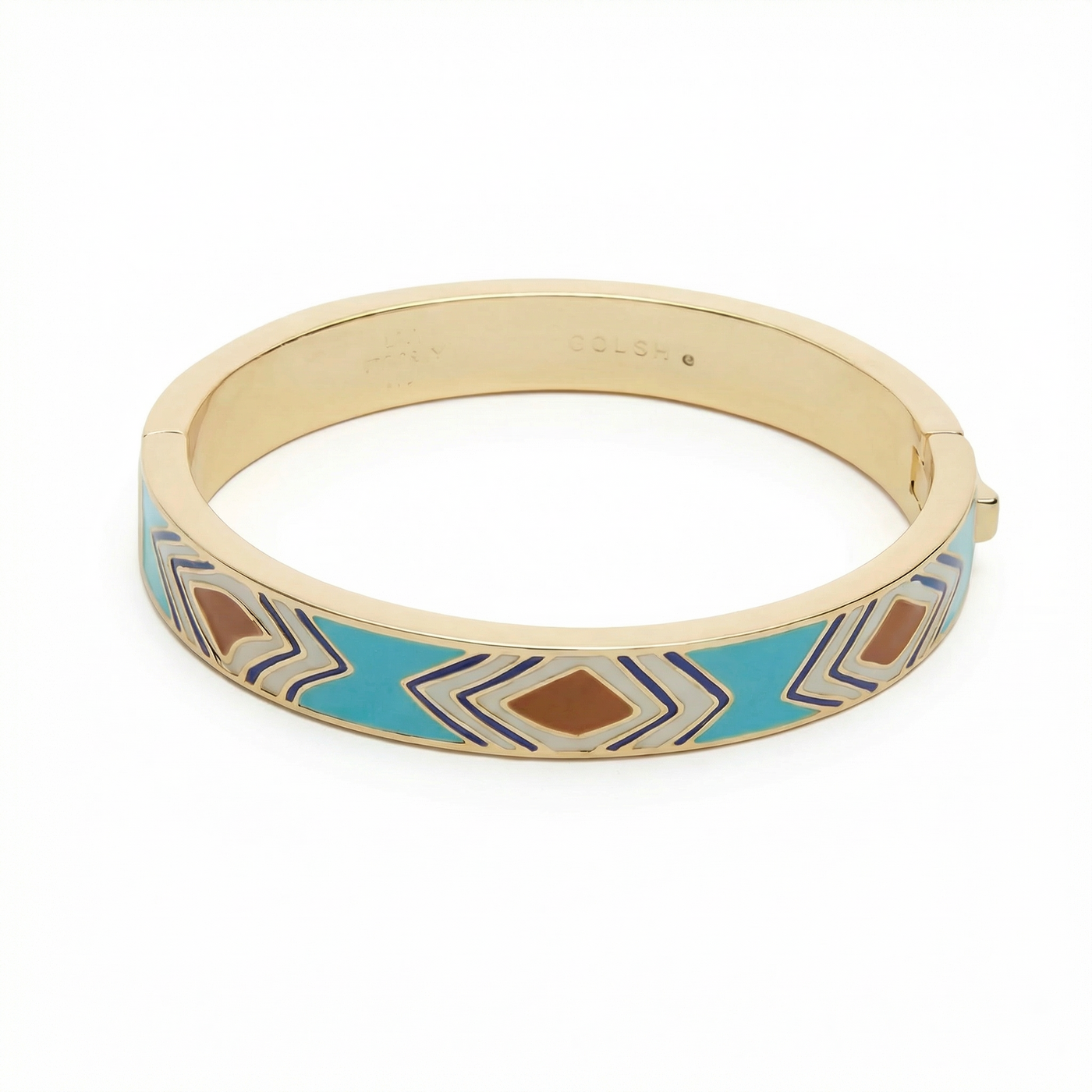 The Met x Lele Sadoughi Egyptian Turquoise 400 Enamel Bangle
