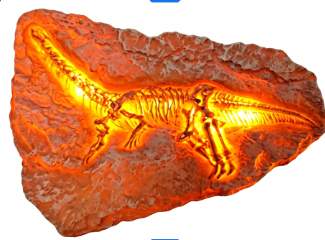 LED Dinosaur Fossil Fridge Magnet - 3.45 x 2.55 in