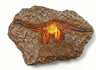 LED Dinosaur Fossil Fridge Magnet - 3.51 x 2.43 in