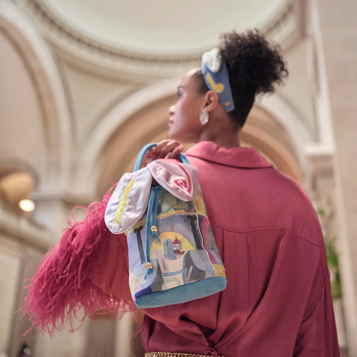 The MET X Lele Klee Black Columns Embroidered Bag