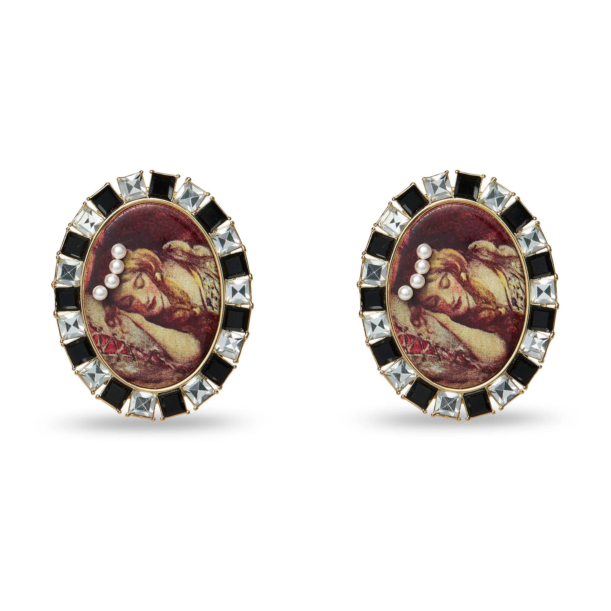 Sleeping Beauty Cameo Earrings Lele Sadoughi
