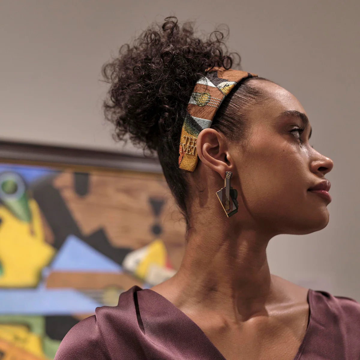 The MET X Lele Gris Still Life With A Guitar Brigitte Embroidered Headband