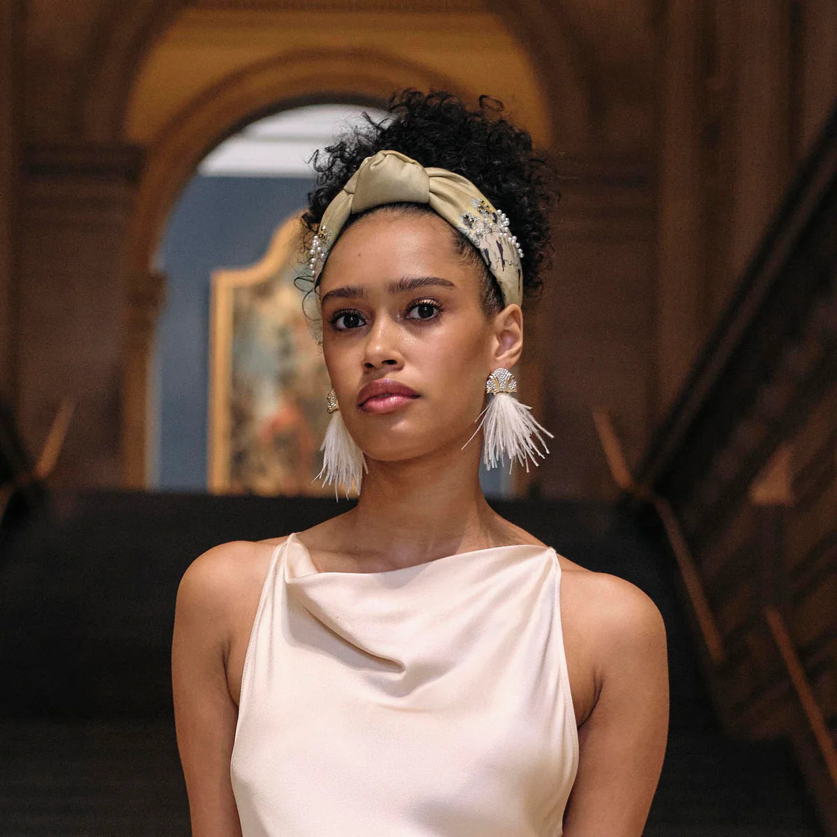 The MET X Lele Toulouse La Troupe De Mademoiselle Feather Earrings