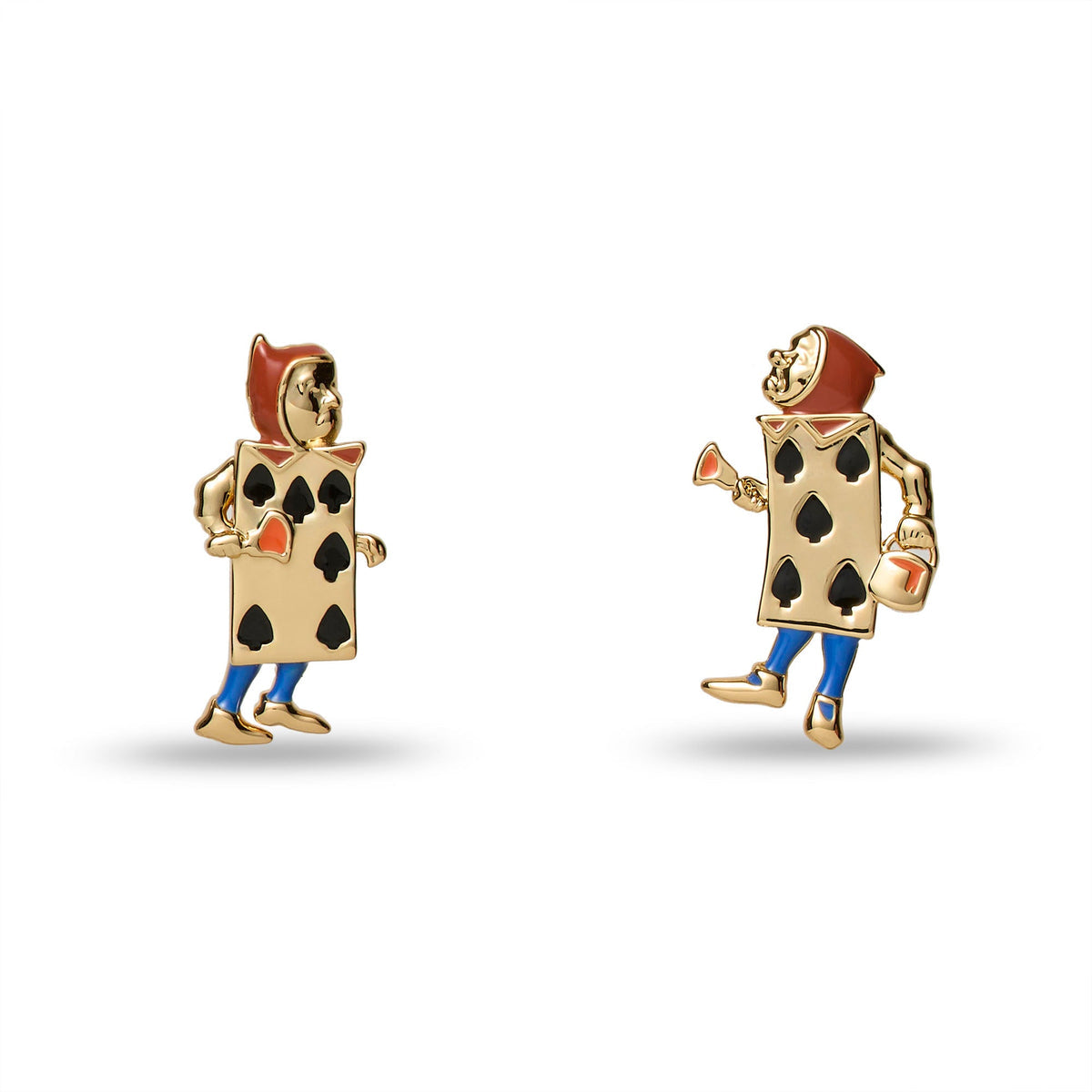 The Nursery Alice Card Soldier Button Earring Lele Sadoughi