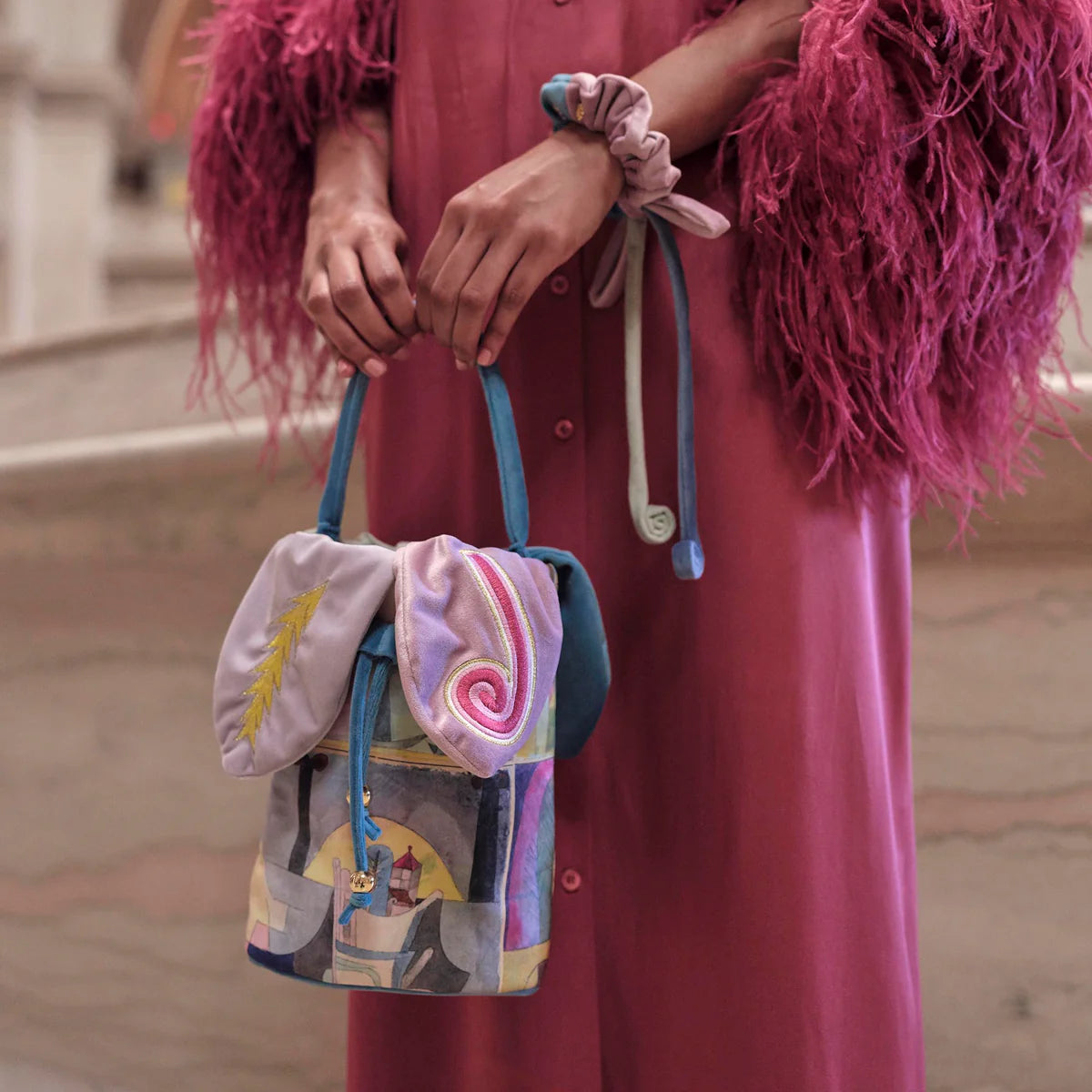 The MET X Lele Klee Black Columns Embroidered Bag