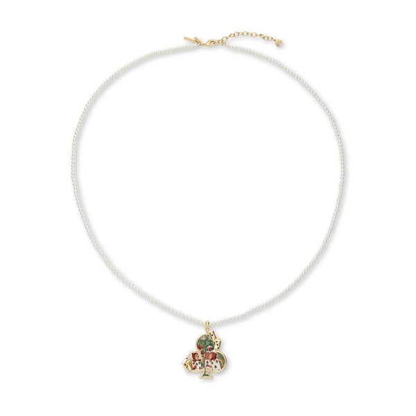 Gold The Nursery Alice Playing Cards Necklace Lele Sadoughi