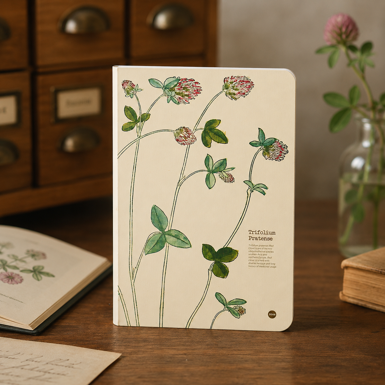 Trifolium Pratense illustrated herb journal lifestyle image